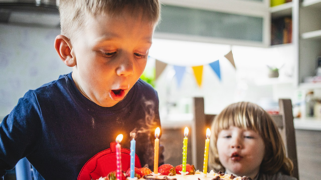 Image of children with a birthday cake