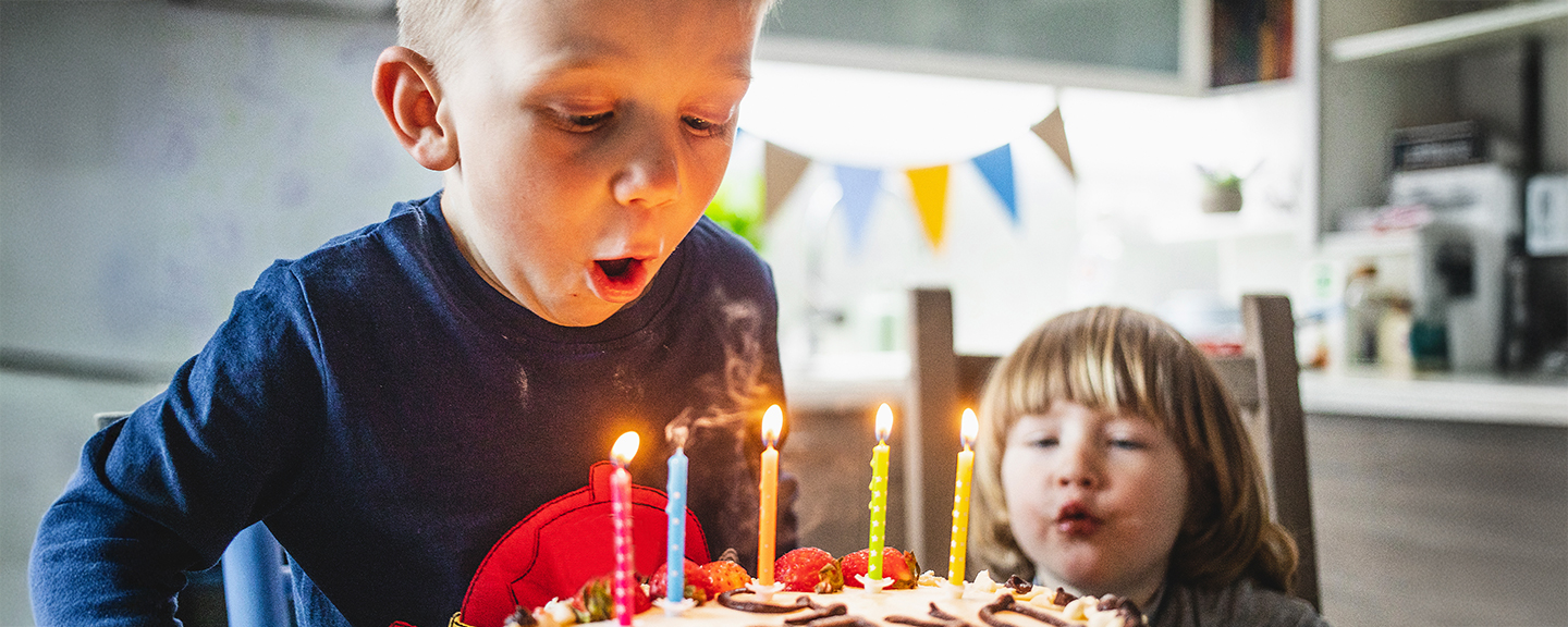 Image of children with a birthday cake
